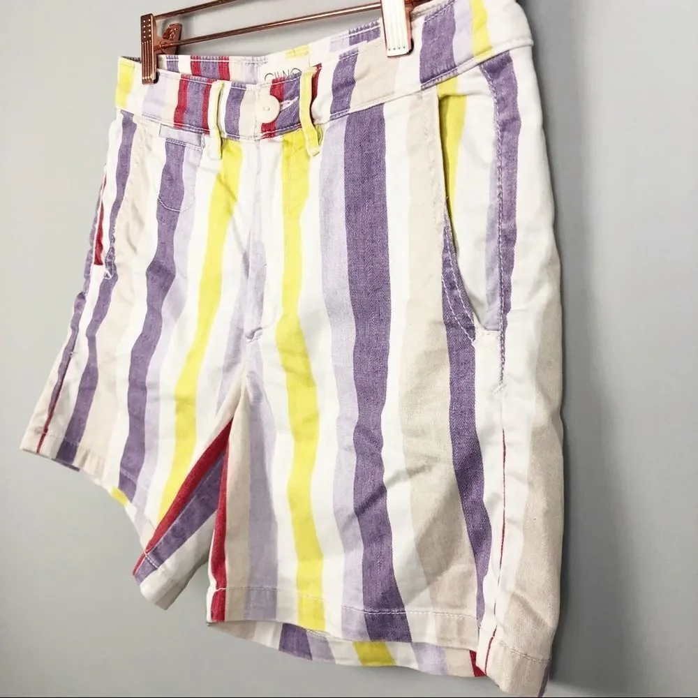 CHINO BY ANTHROPOLOGIE | Striped Multicolor Chino Shorts Women’s Size 27 (4)